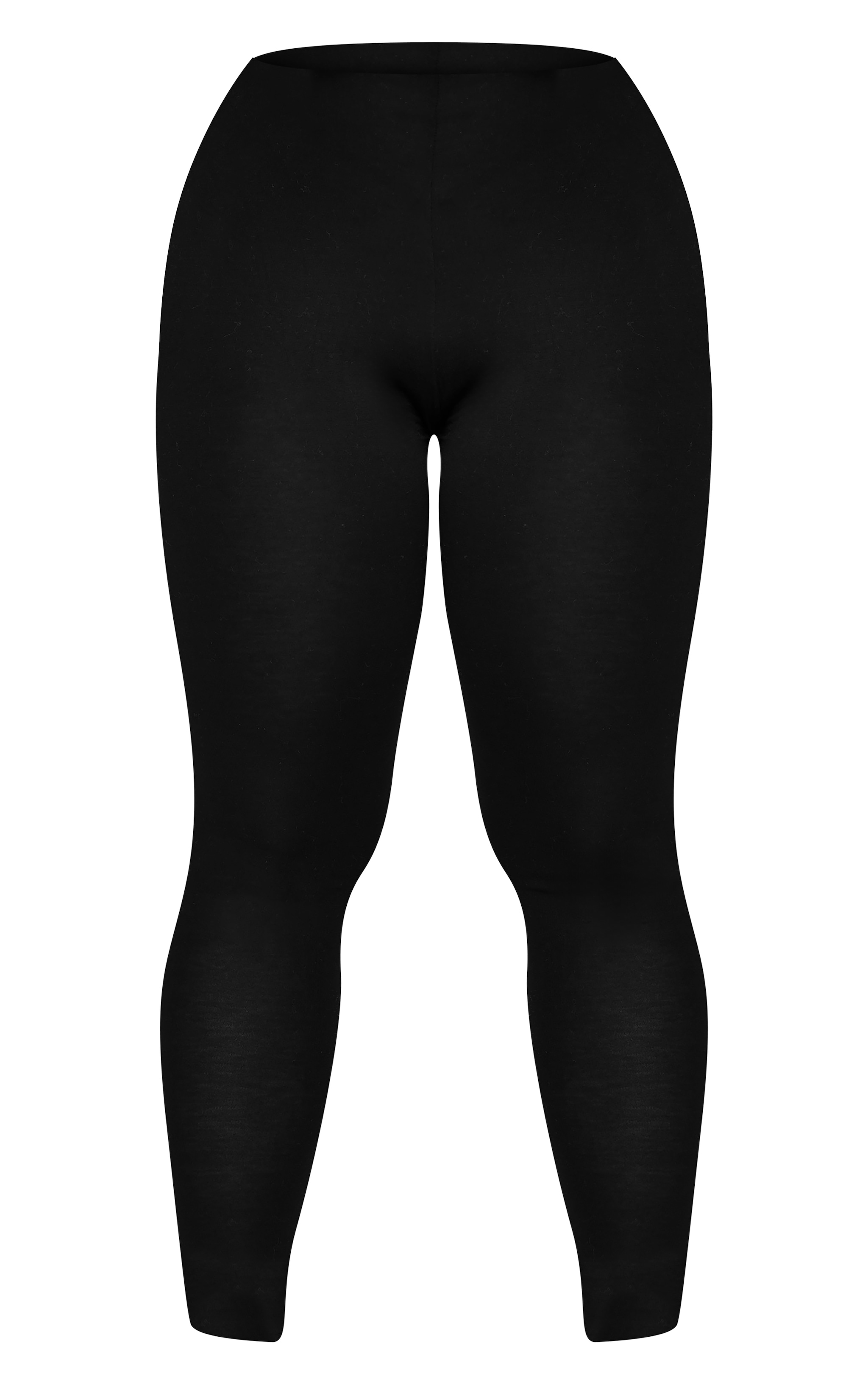 Basic Plus Black High Waisted Jersey Leggings image 5