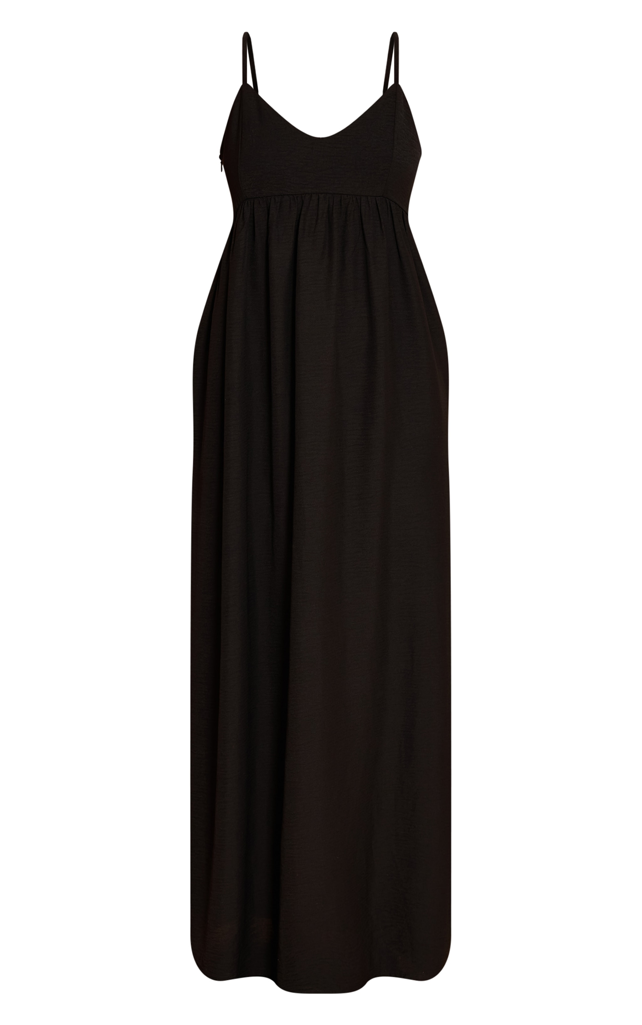 Black Textured Strappy Scoop Neck Sleeveless Maxi Dress image 5