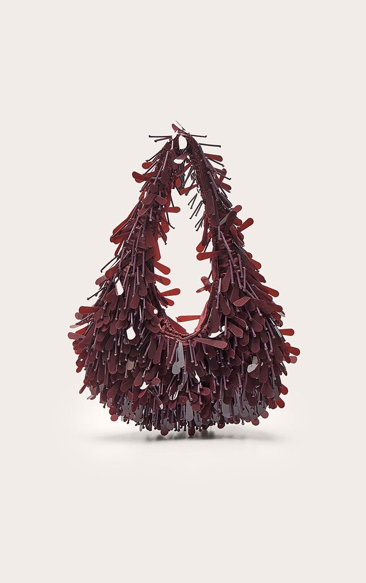 Sac à main chocolat orné de paillettes image 2