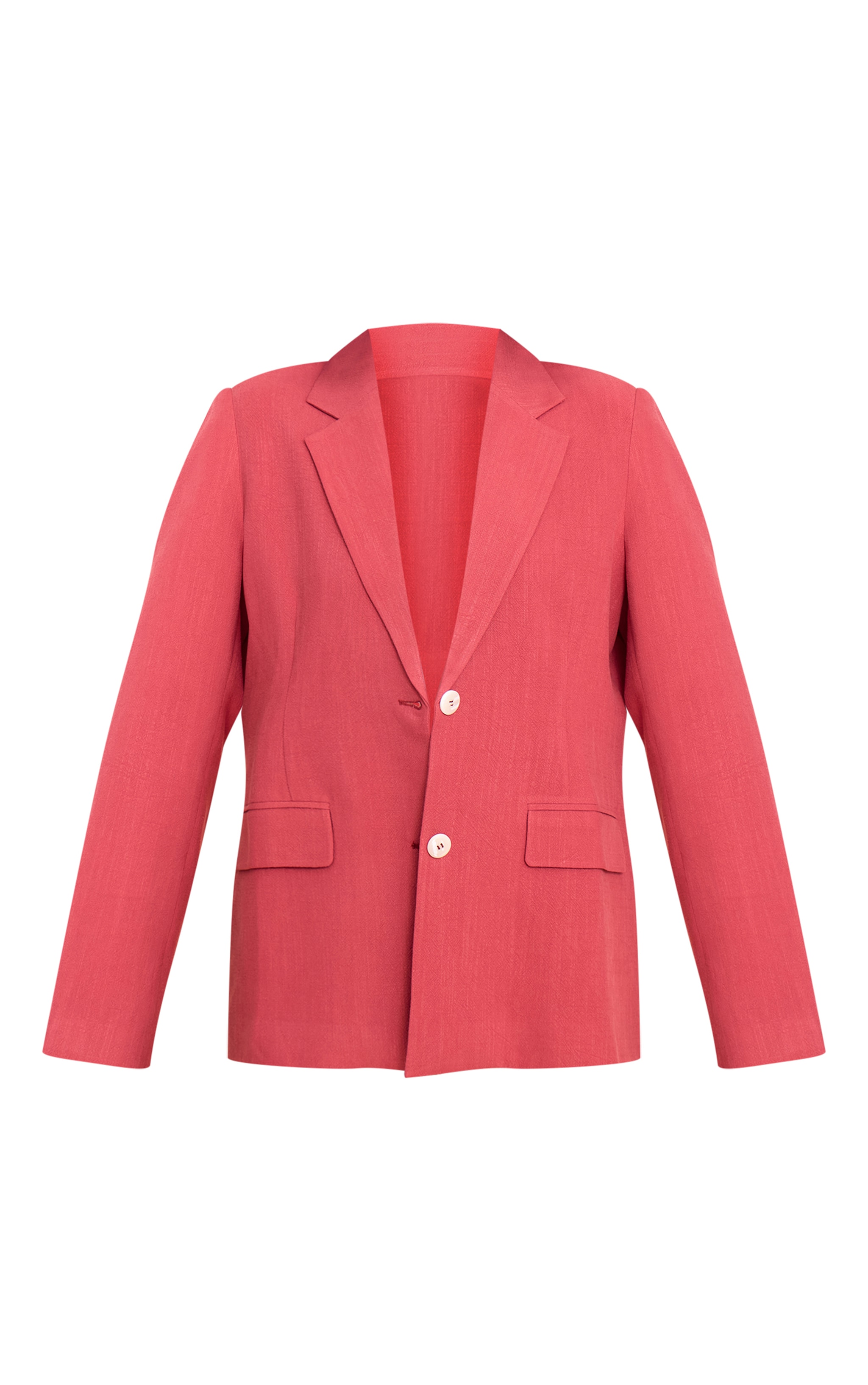 Dark Red Tailored Linen Oversized Blazer image 5