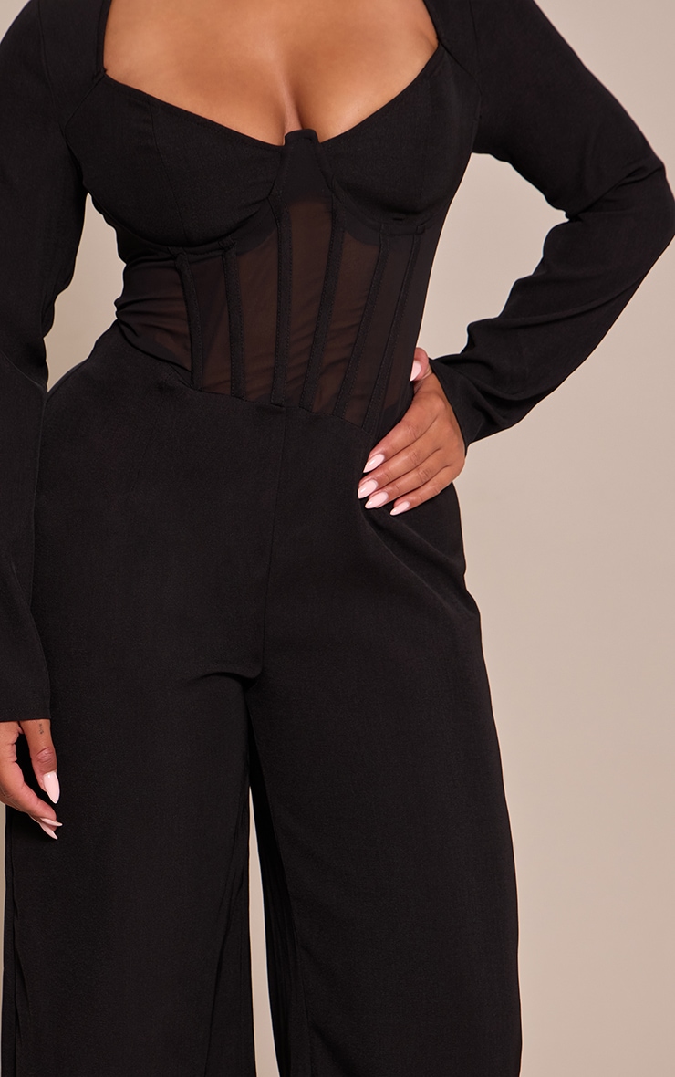 Shape Black Tailored Woven Corset Jumpsuit image 4