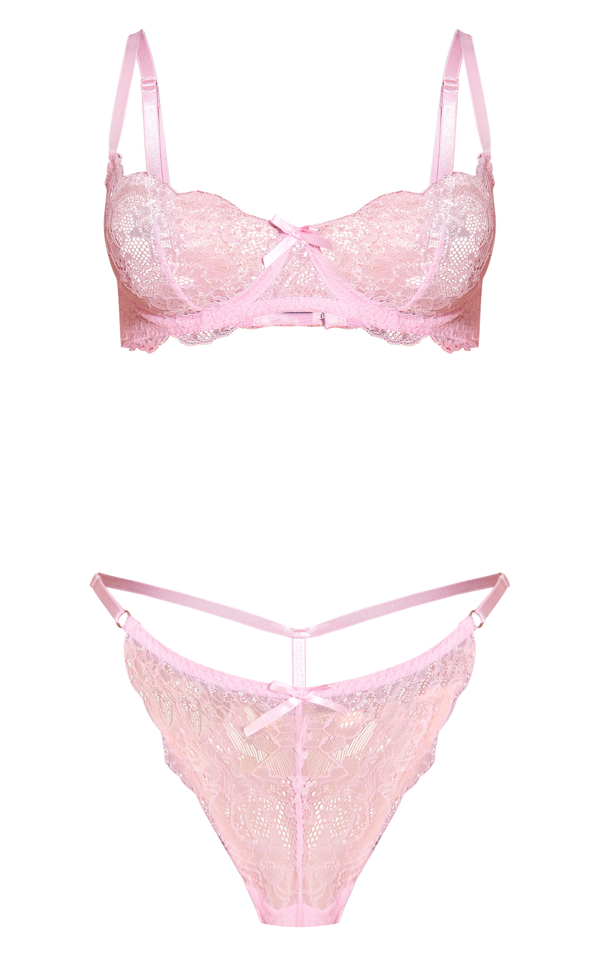 Baby Pink Lace Underwire Lingerie Set image 5
