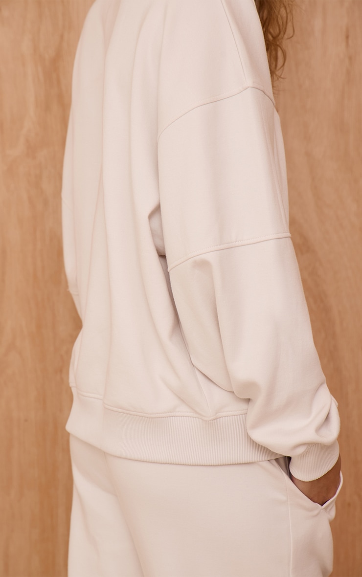 PLT Cream Interlock Funnel Neck Sweatshirt image 4