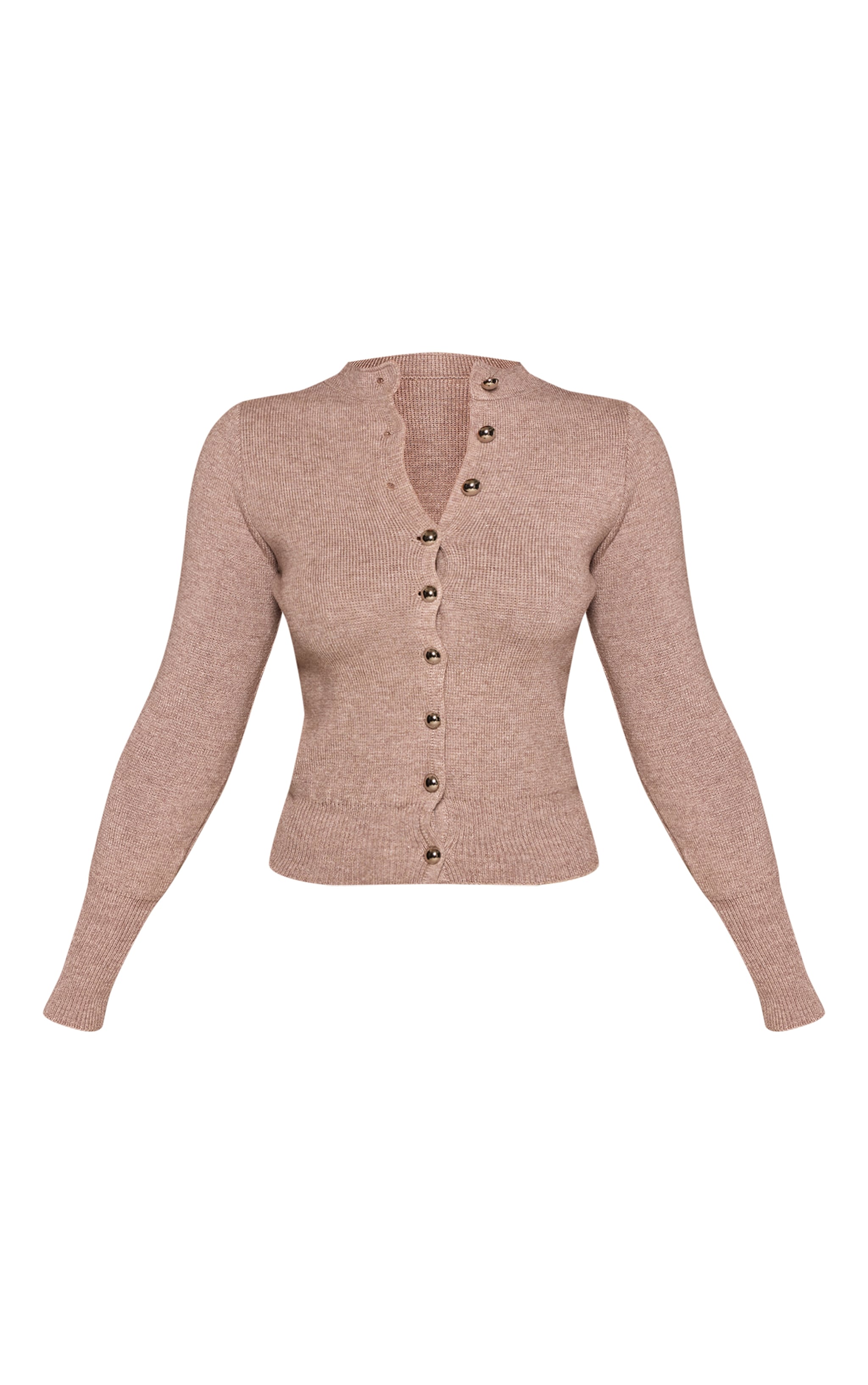 Petite Mushroom Compact Knit Button Up Cardigan image 5