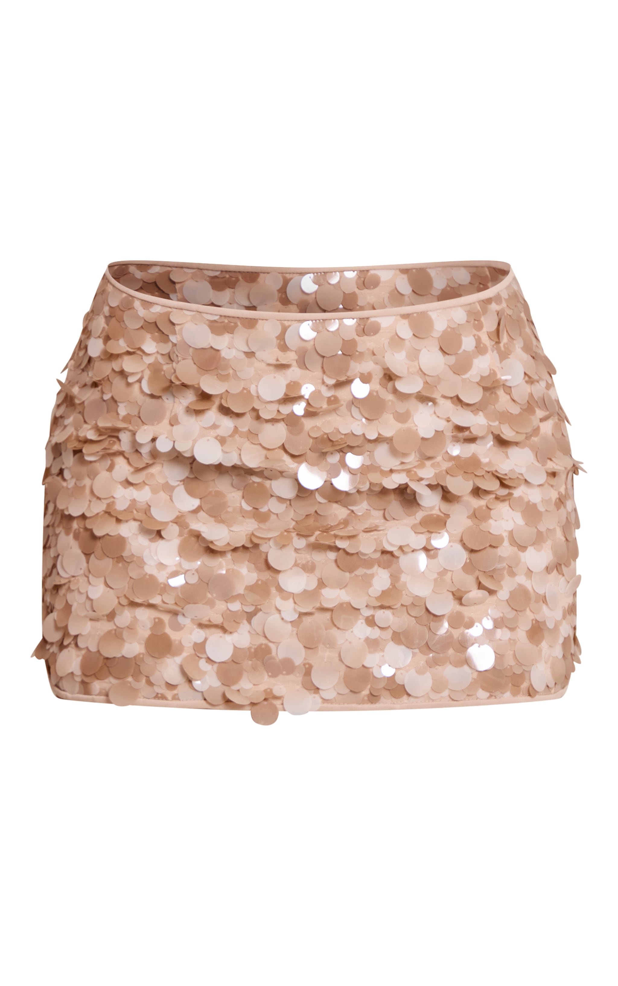 Petite Beige Sequin Mini Skirt  image 6