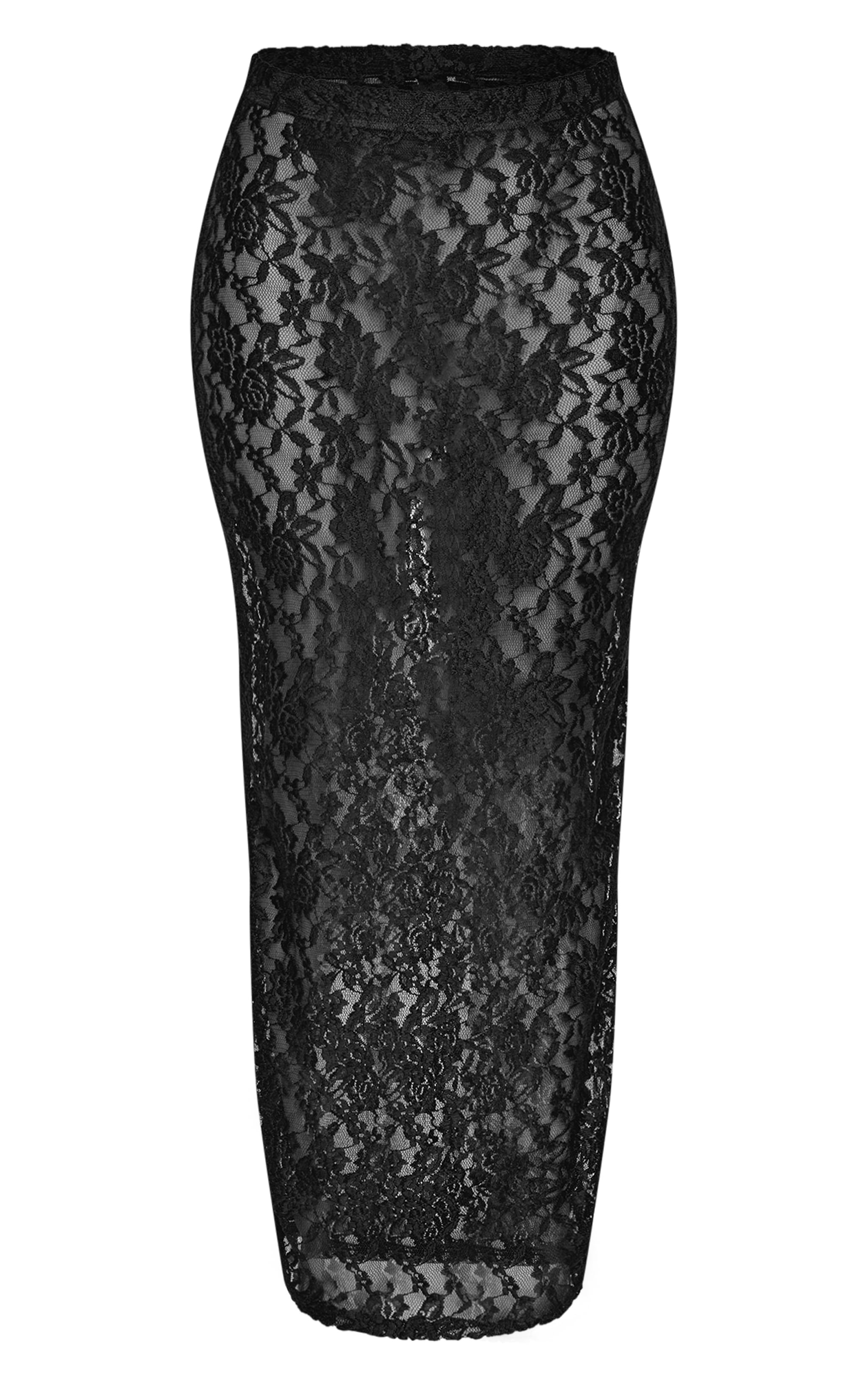 Petite Black Lace Maxi Skirt image 5