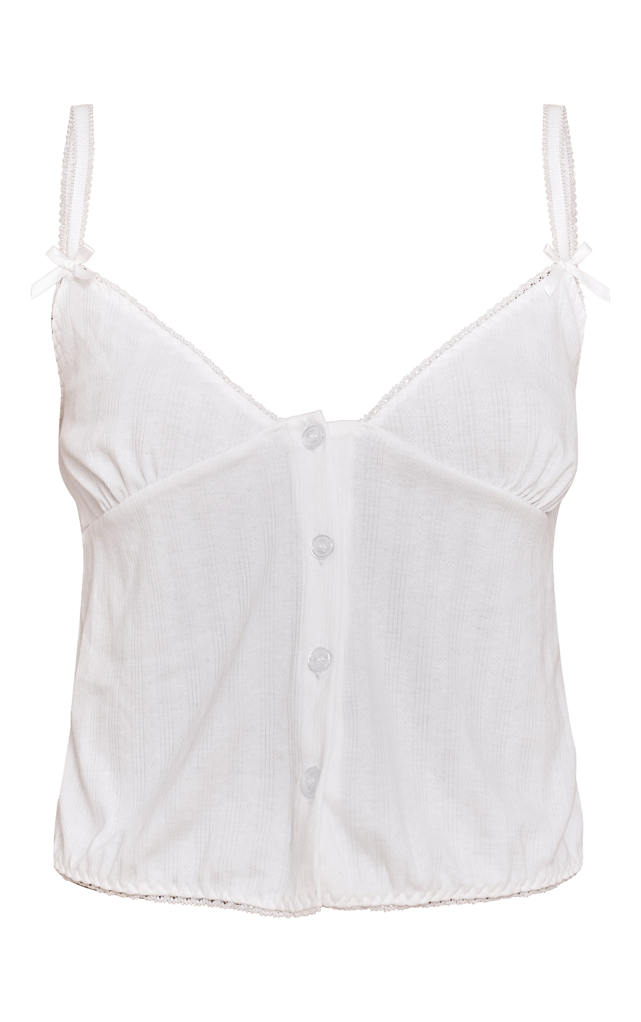 Ensemble de pyjama court avec débardeur en maille pointelle et nœud. image 5