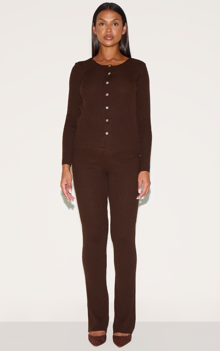 Maternity Chocolate Rib Knit Flare Pants image 3