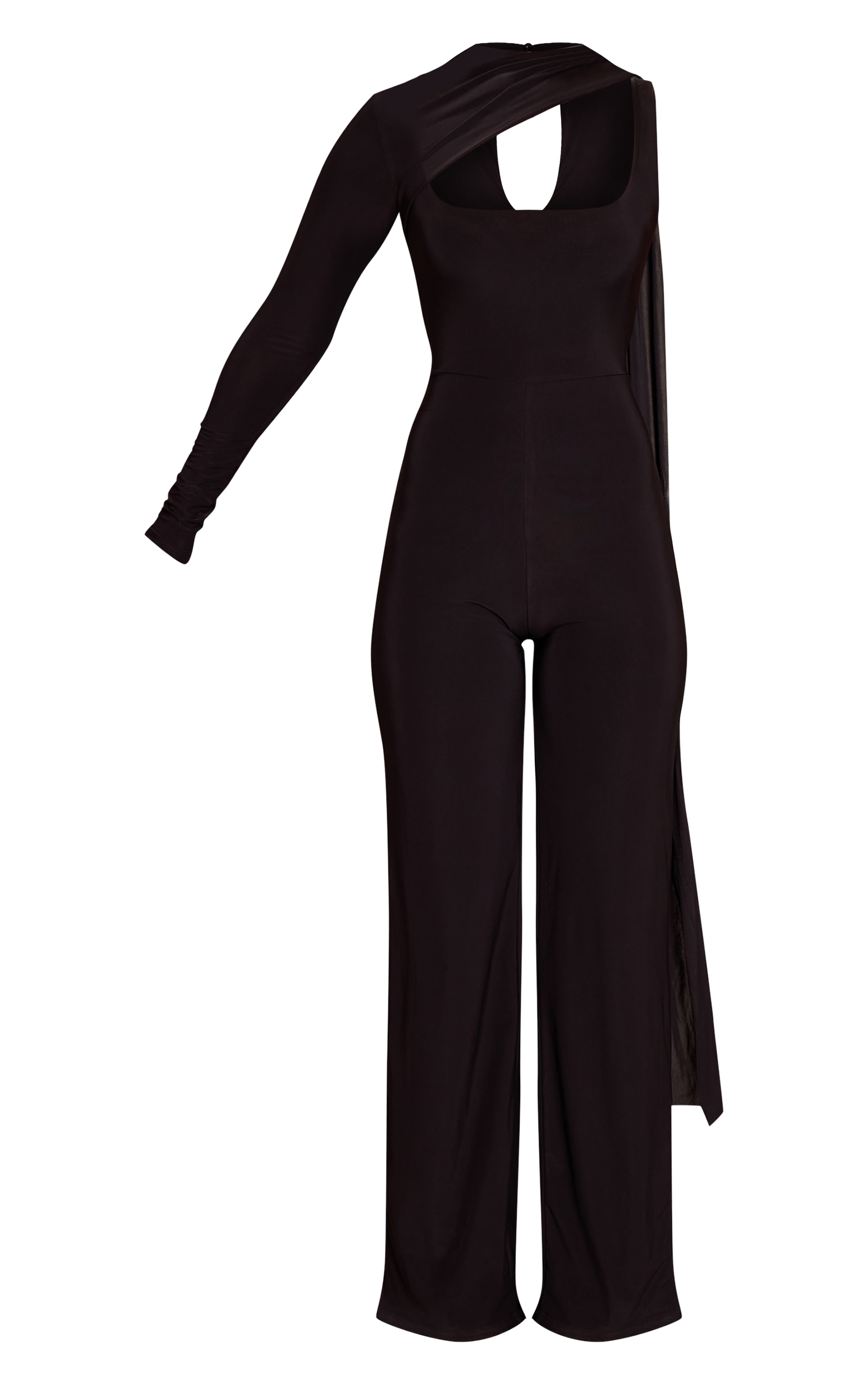 Black Slinky Cut Out Straight Leg Jumpsuit image 5