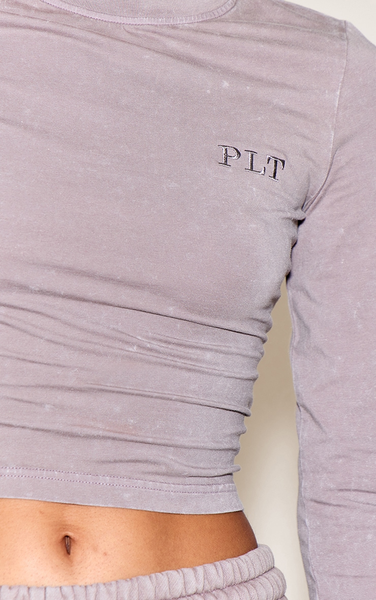 Charcoal Washed Long Sleeve T-shirt image 4