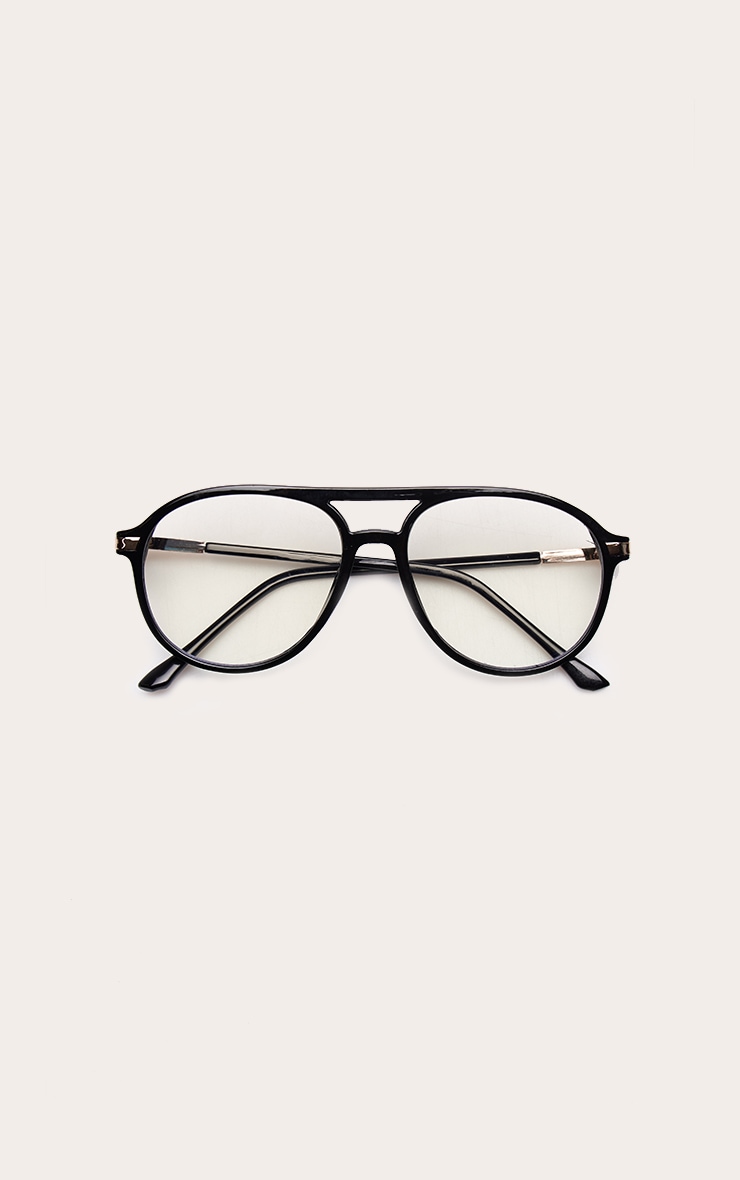Black Oversized Aviator Blue Light Readers image 2