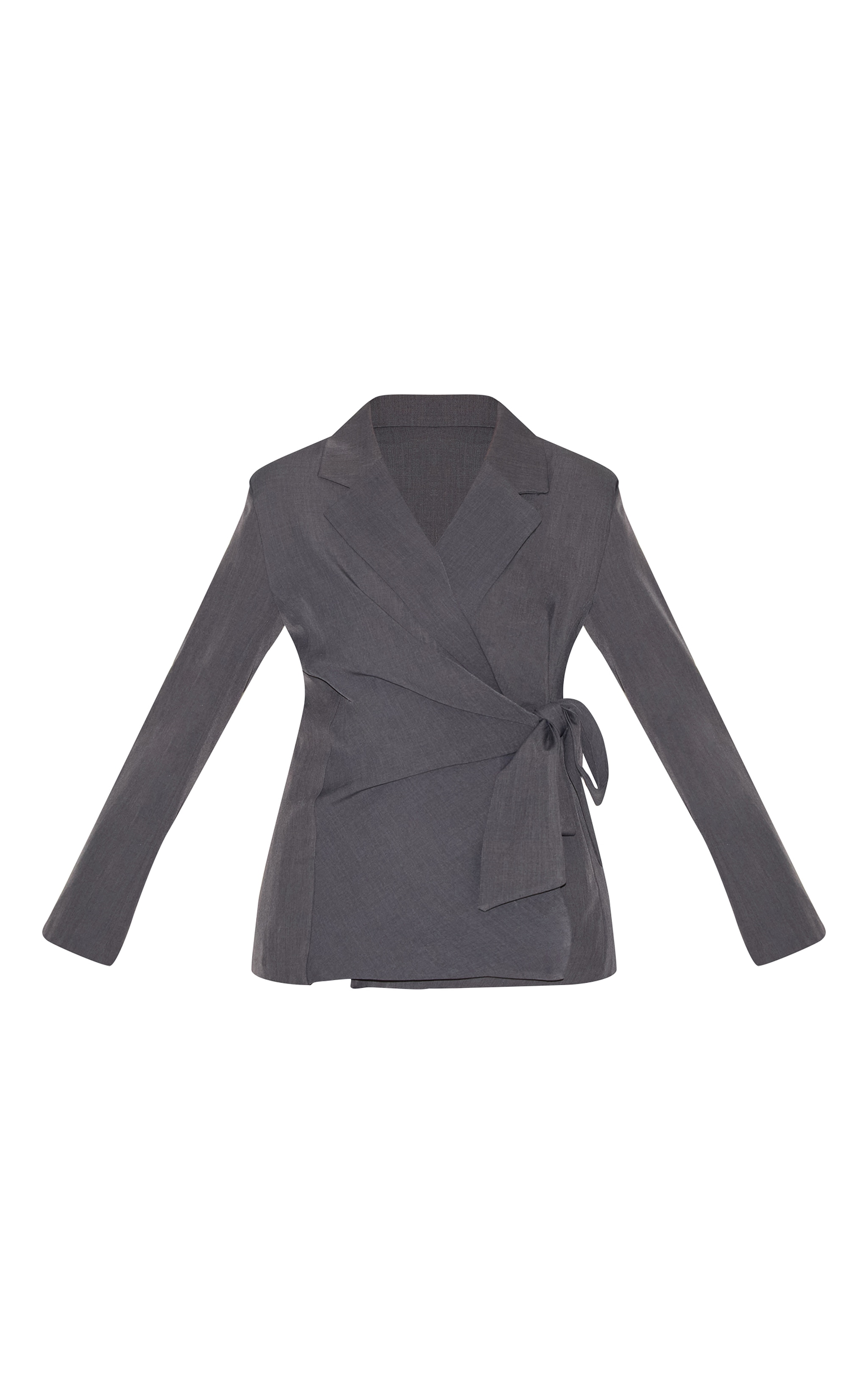 Charcoal Tie Front Structured Blazer image 5