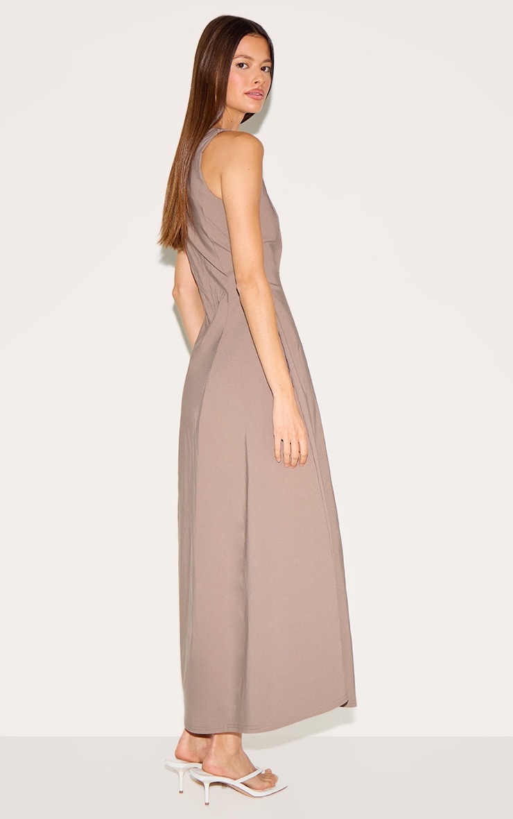  Taupe Scoop Neck Sleeveless Maxi Dress image 2