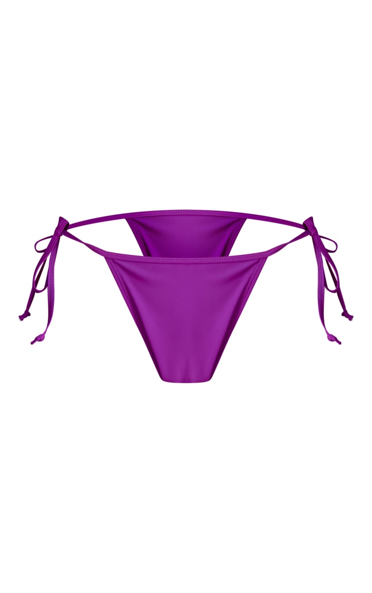 Purple Mix & Match Tie Side Bikini Bottoms image 5