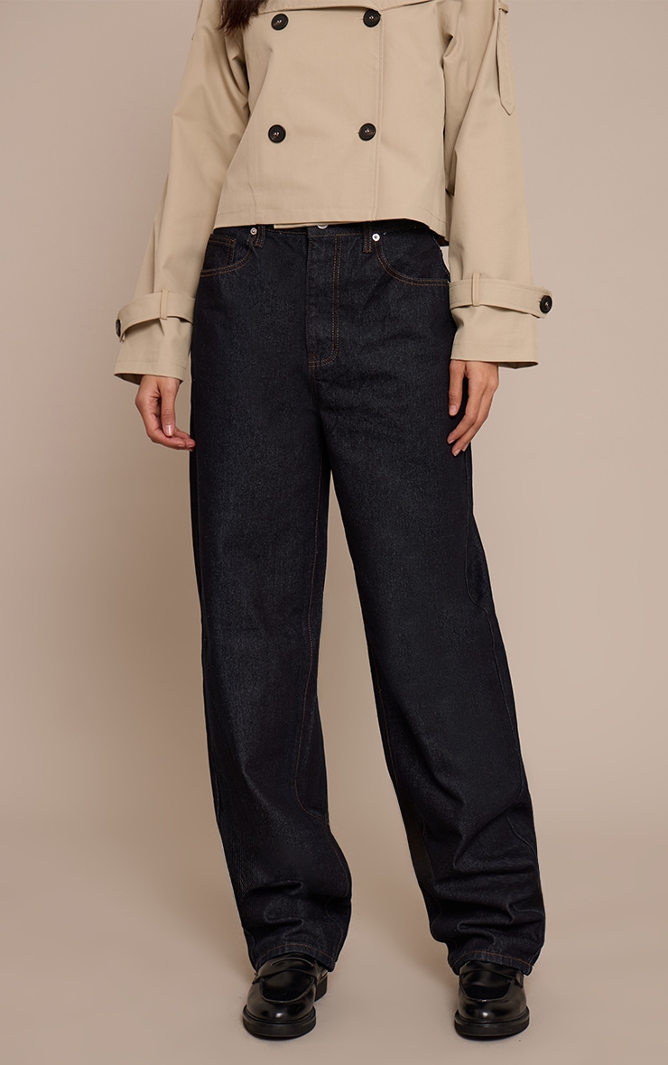 Tall Dark Indigo High Waist Boyfriend Jeans image 2