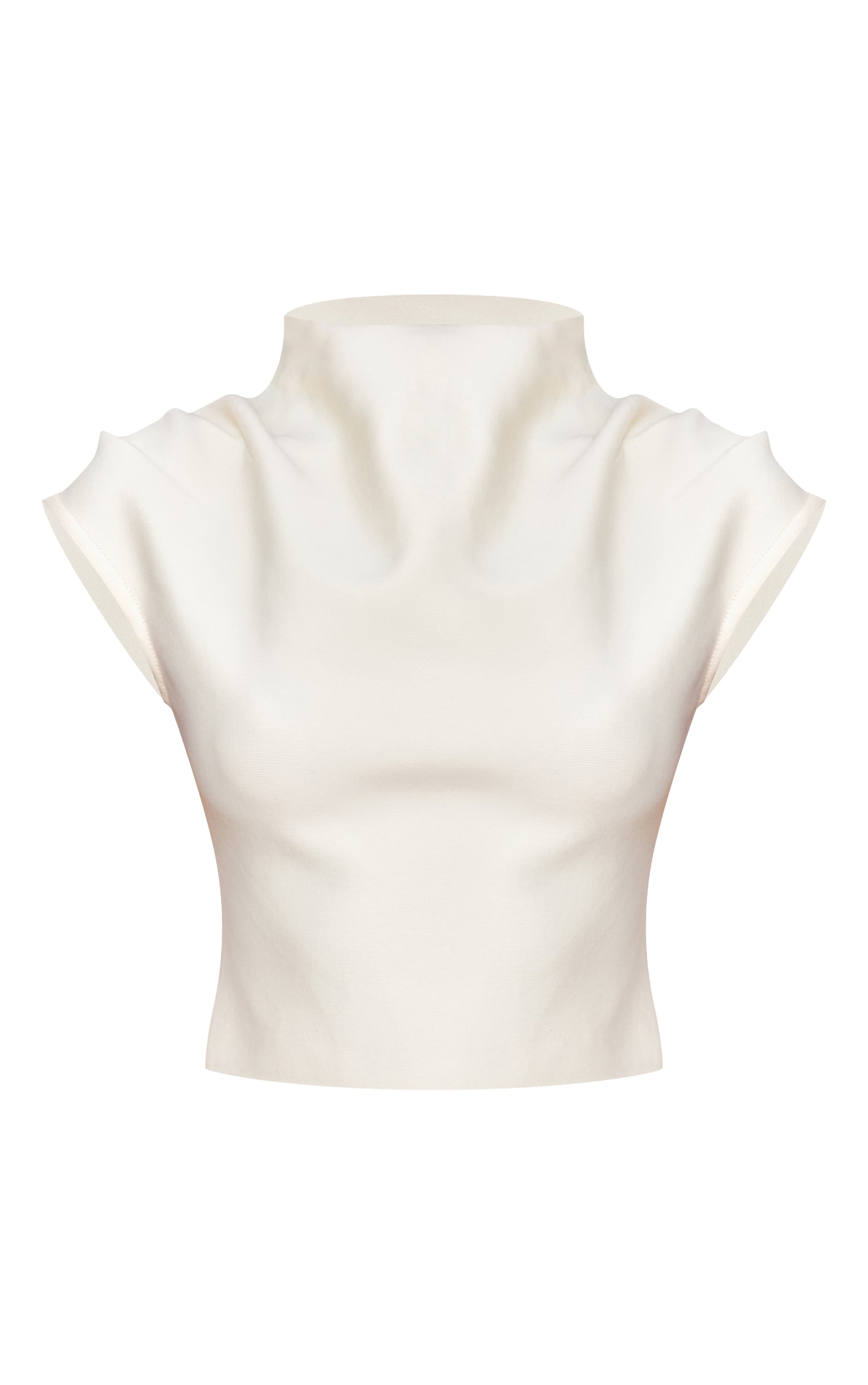 Butter Cream Bandage Pleat Detail Cap Sleeve Top image 5