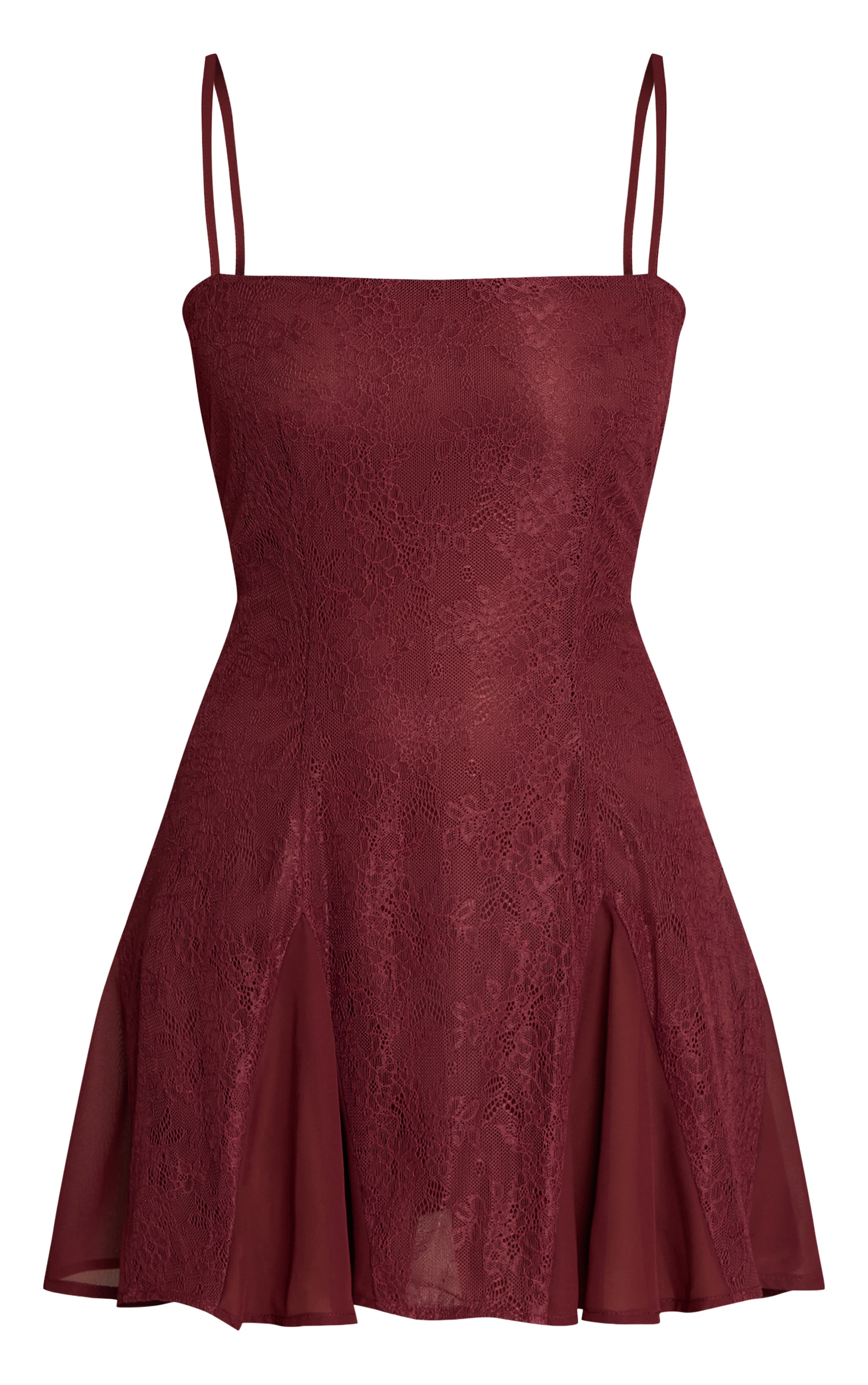 Plum Lace Square Neck Mini Shift Dress image 5