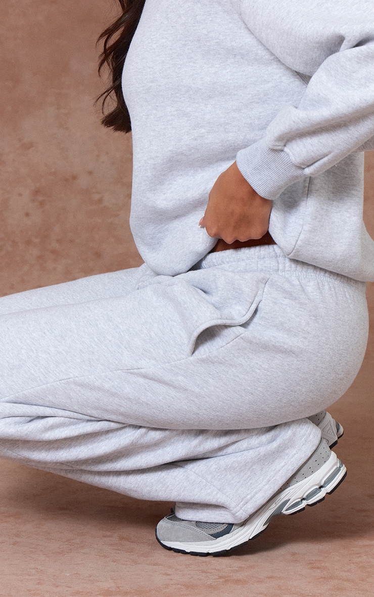 Ash Grey Cotton Fleece Straight Leg Sweatpants image 4