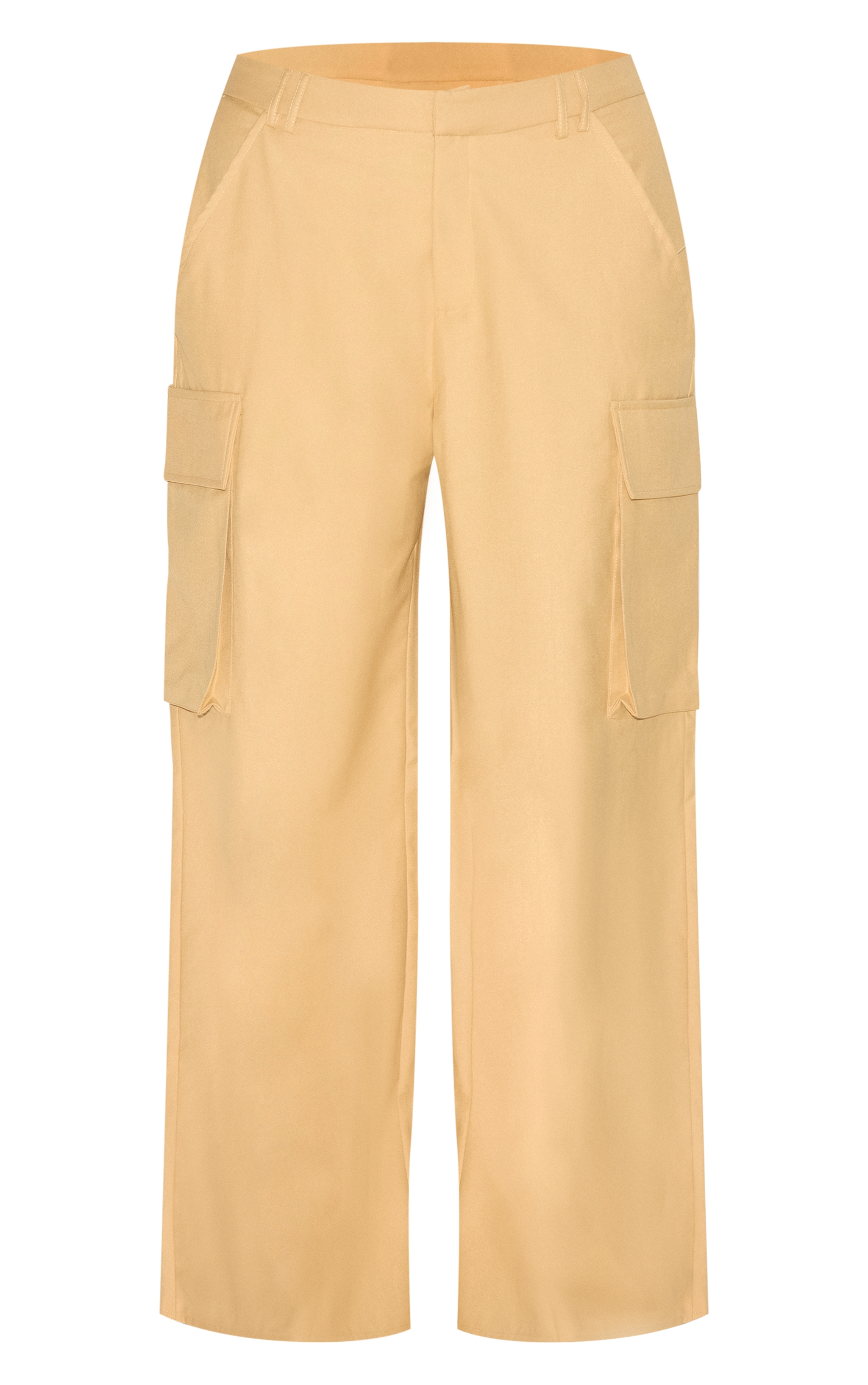 Plus Butterscotch Woven Pocket Detail Straight Leg Pants image 5