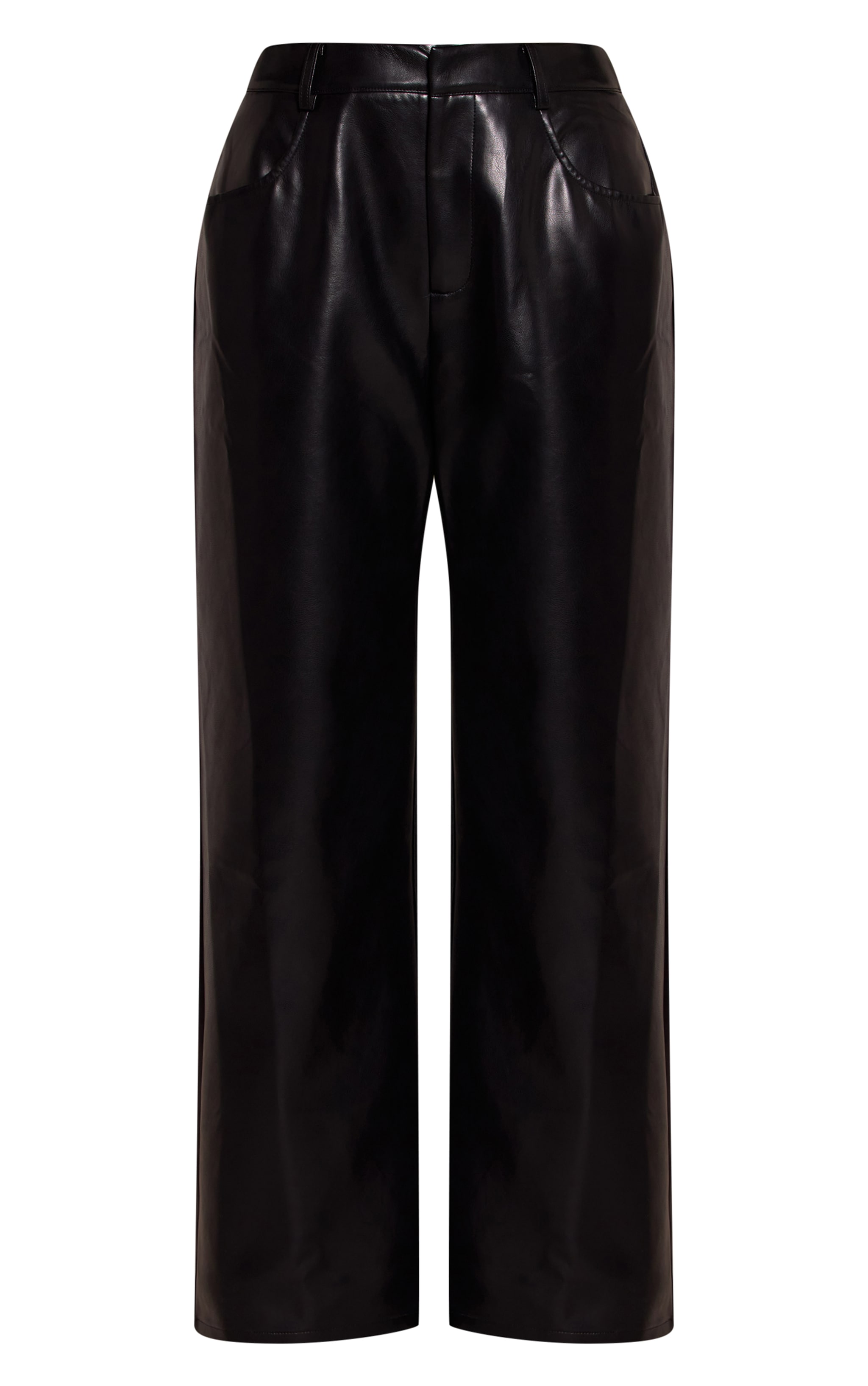 Shape Black Faux Leather Wide Leg Trouser  image 5
