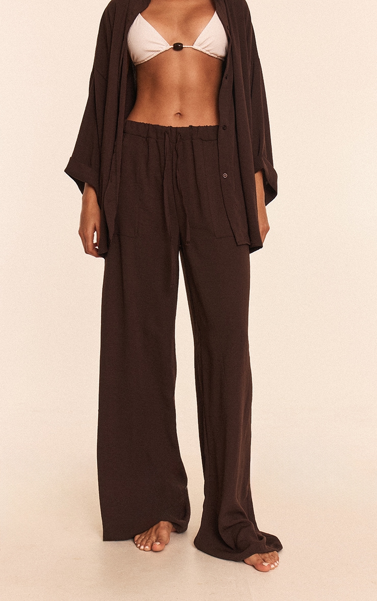 Chocolate Floaty Drawstring Beach Pants image 2