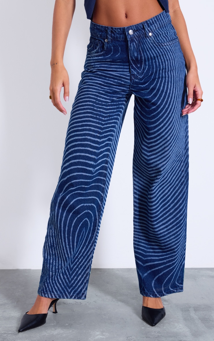 Indigo Lazer Swirl Print Jeans image 2