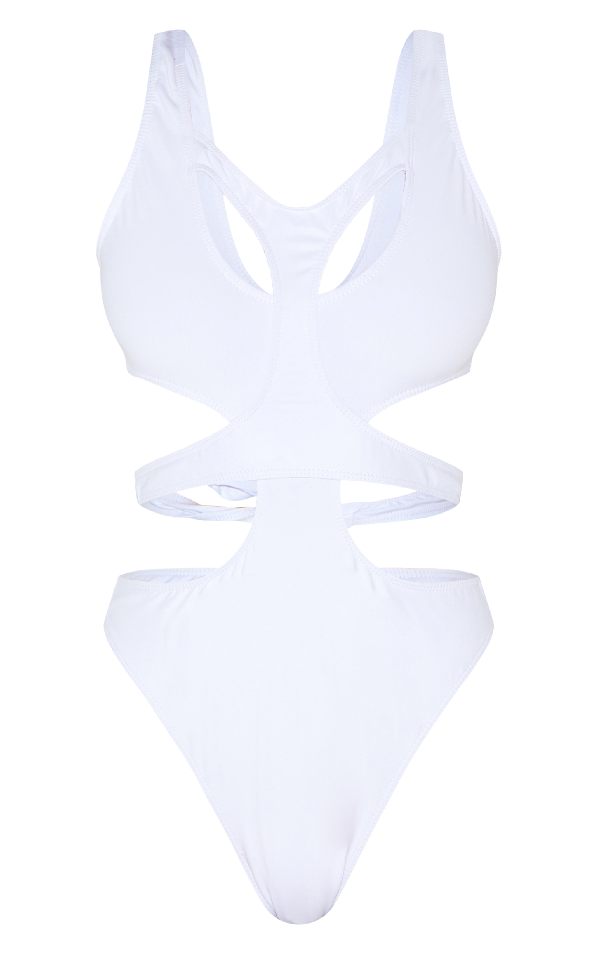 Maillot de bain doublé blanc à découpes image 5