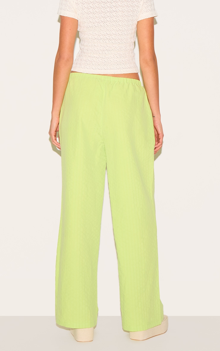Green Pinstripe Straight Leg Pants image 3