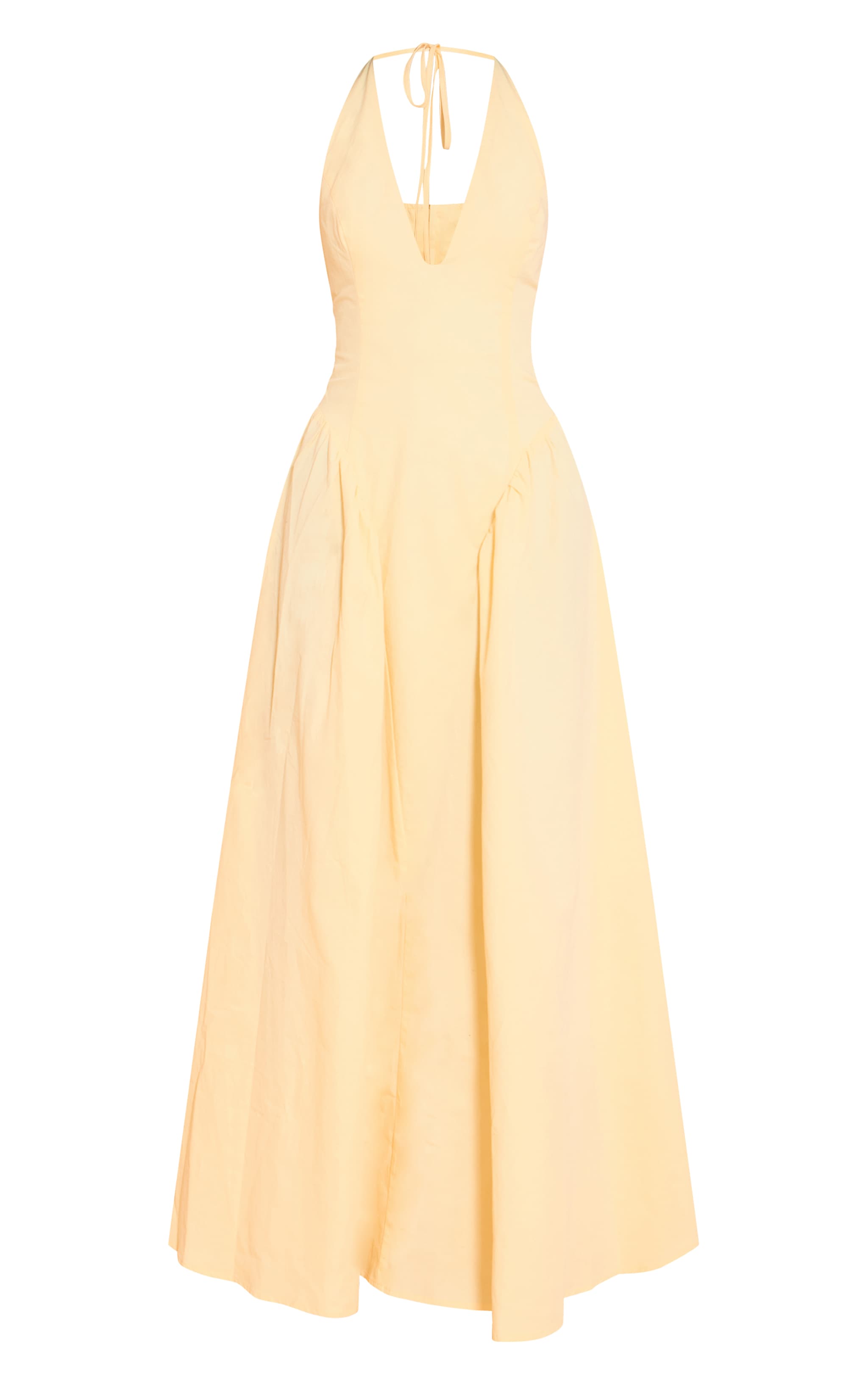 Lemon Woven Halterneck Plunge Midaxi Dress image 5