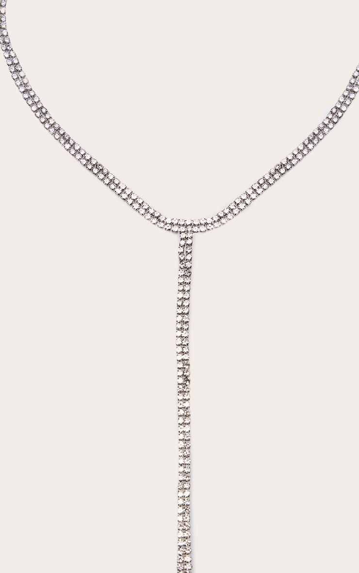 Silver Diamante Drape Necklace image 3