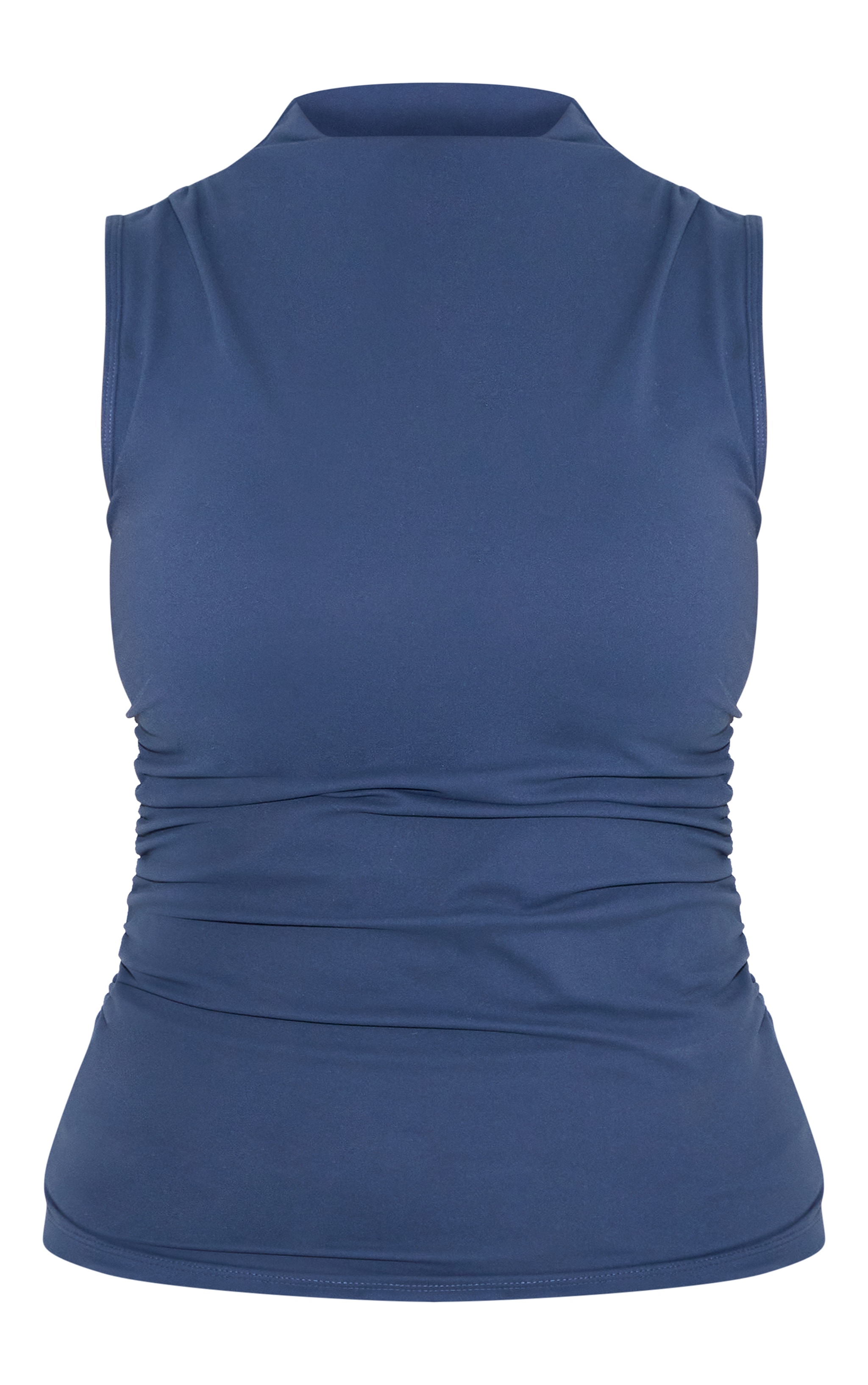 Shape navy Built In Bra Sculpt Ruched Side Top image 5
