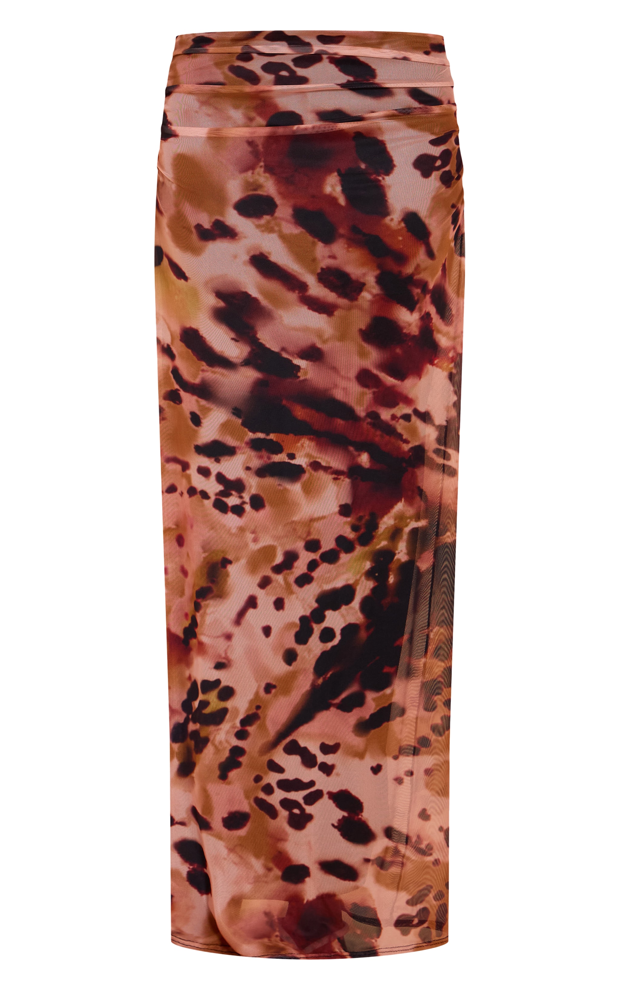  Multi Abstract Print Mesh Maxi Skirt image 5