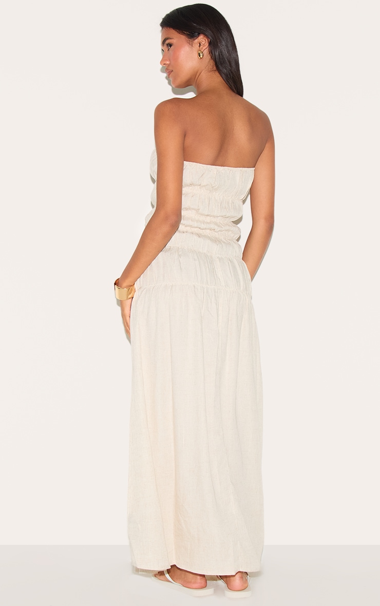 Natural Bandeau Ruched Detail Maxi Dress image 2