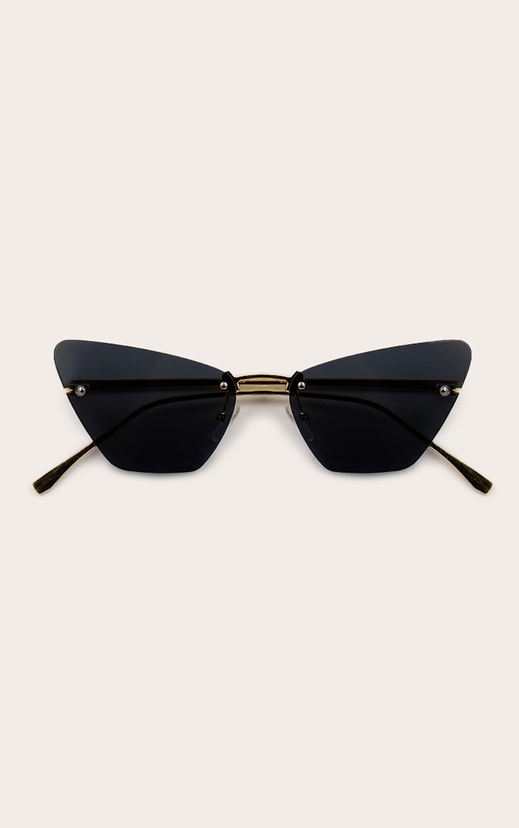 Gold Exaggerated Cat Eye Sunglasses image 2