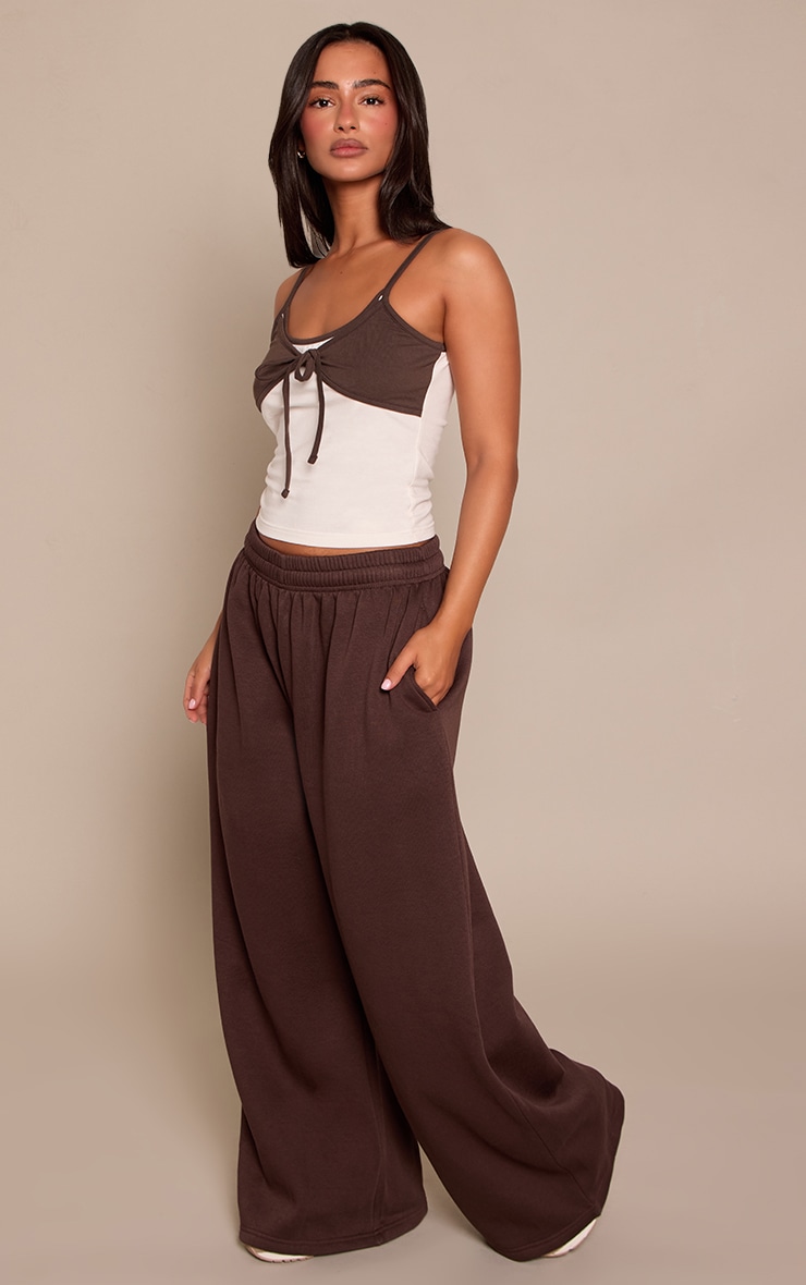 Petite Chocolate Super Wide Leg Joggers image 2