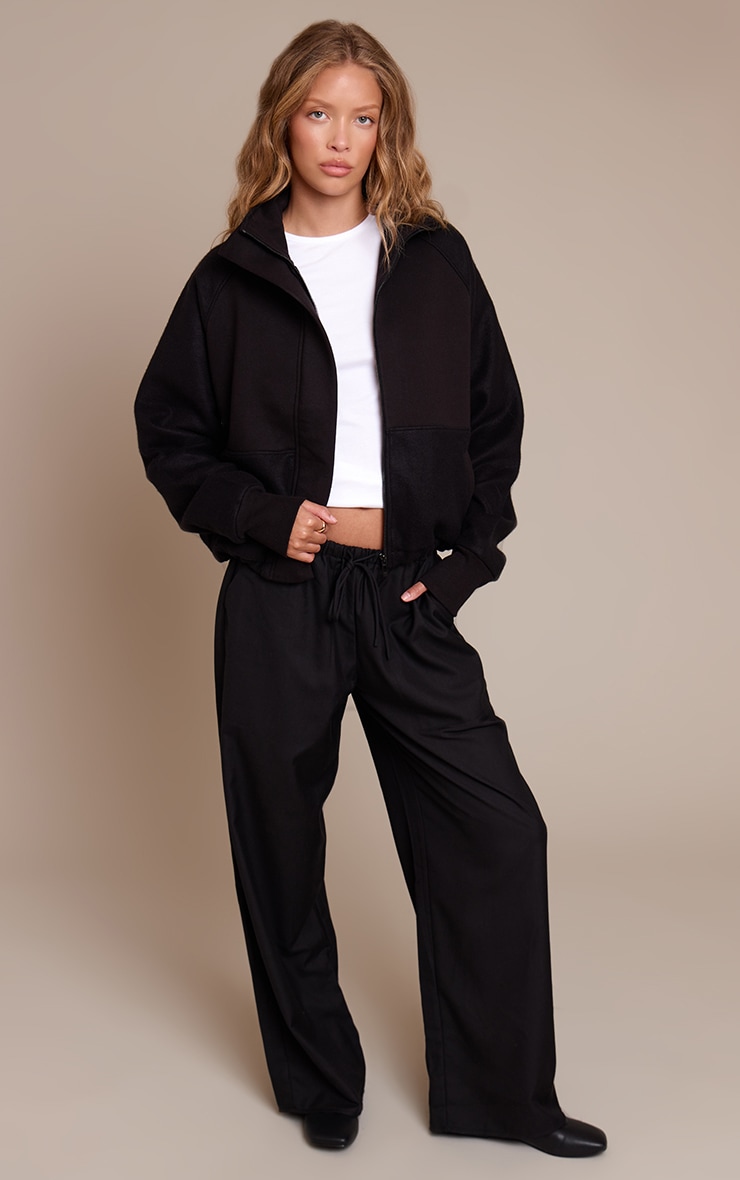 Polaire pullover noire à zip image 3