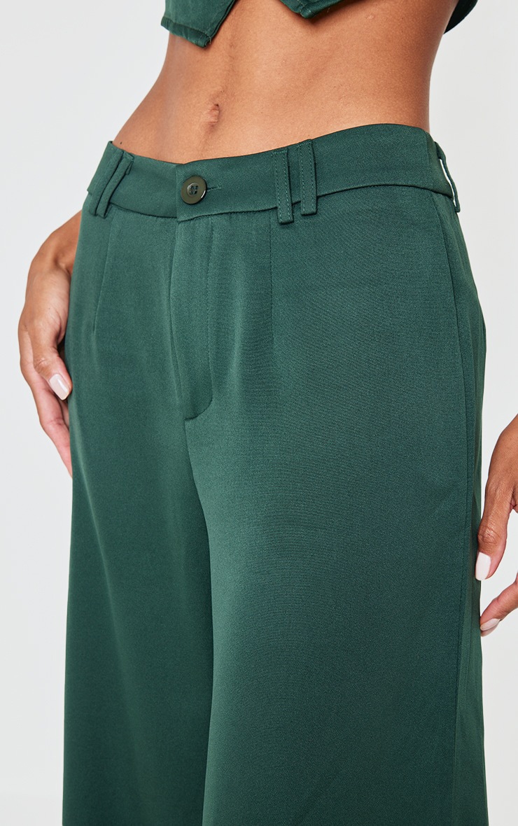 Pantalon de tailleur tissé vert forêt à doubles passants image 4