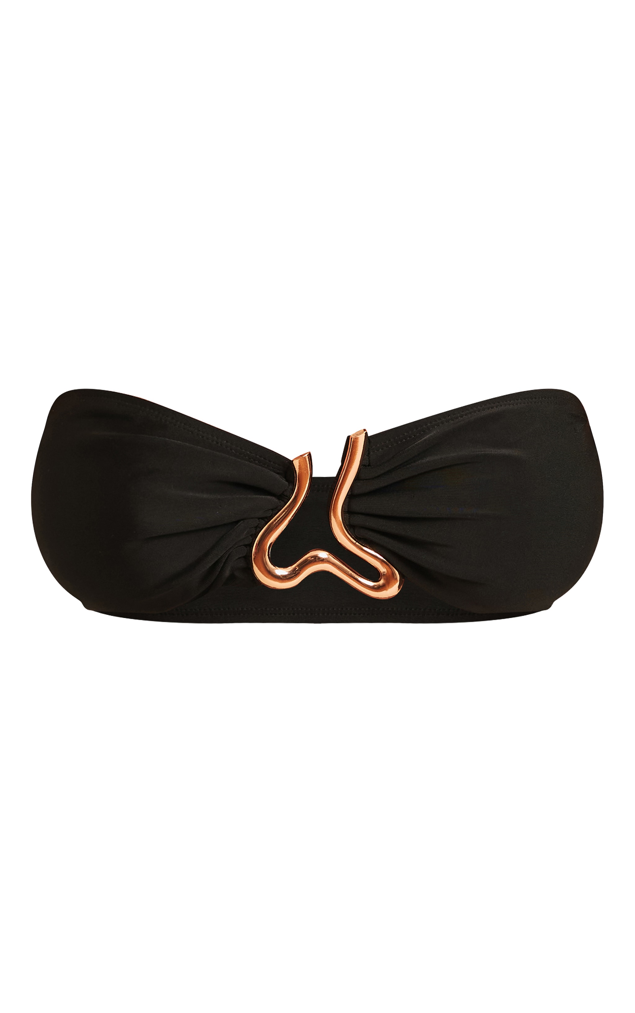 Shape Black Gold Wave Trim Bandeau Bikini Top image 5