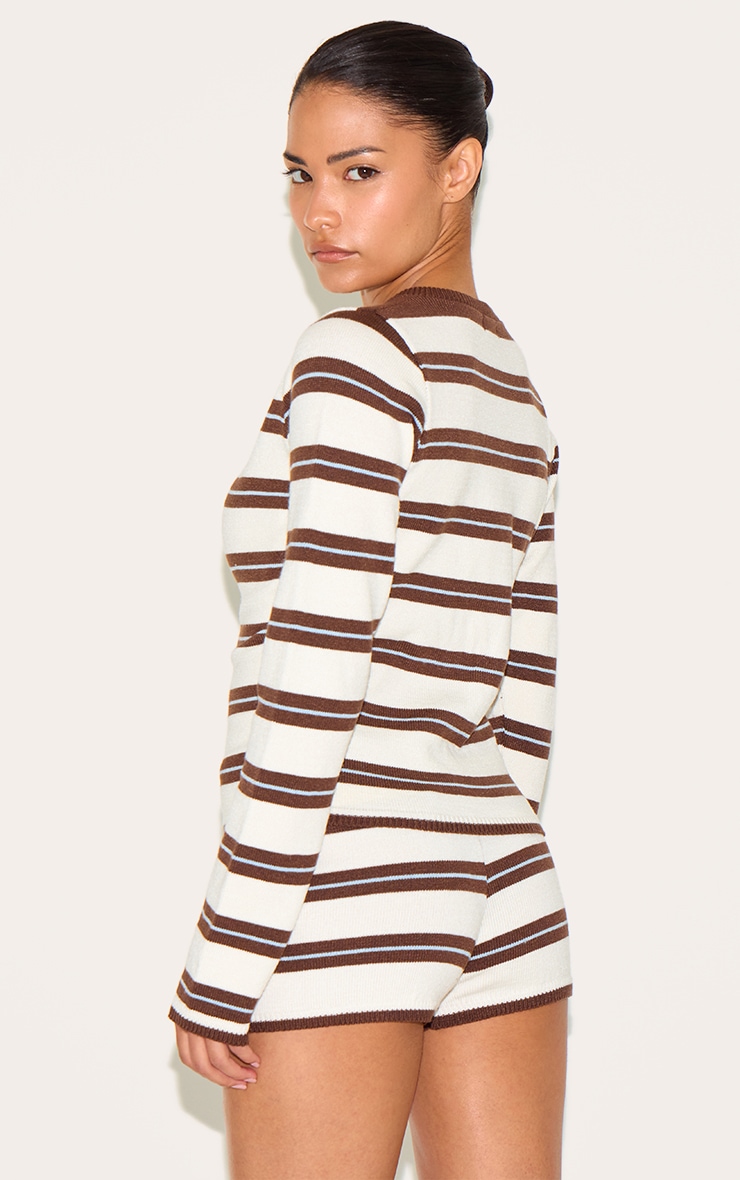 Petite Multi Knitted Stripe Long Top image 2