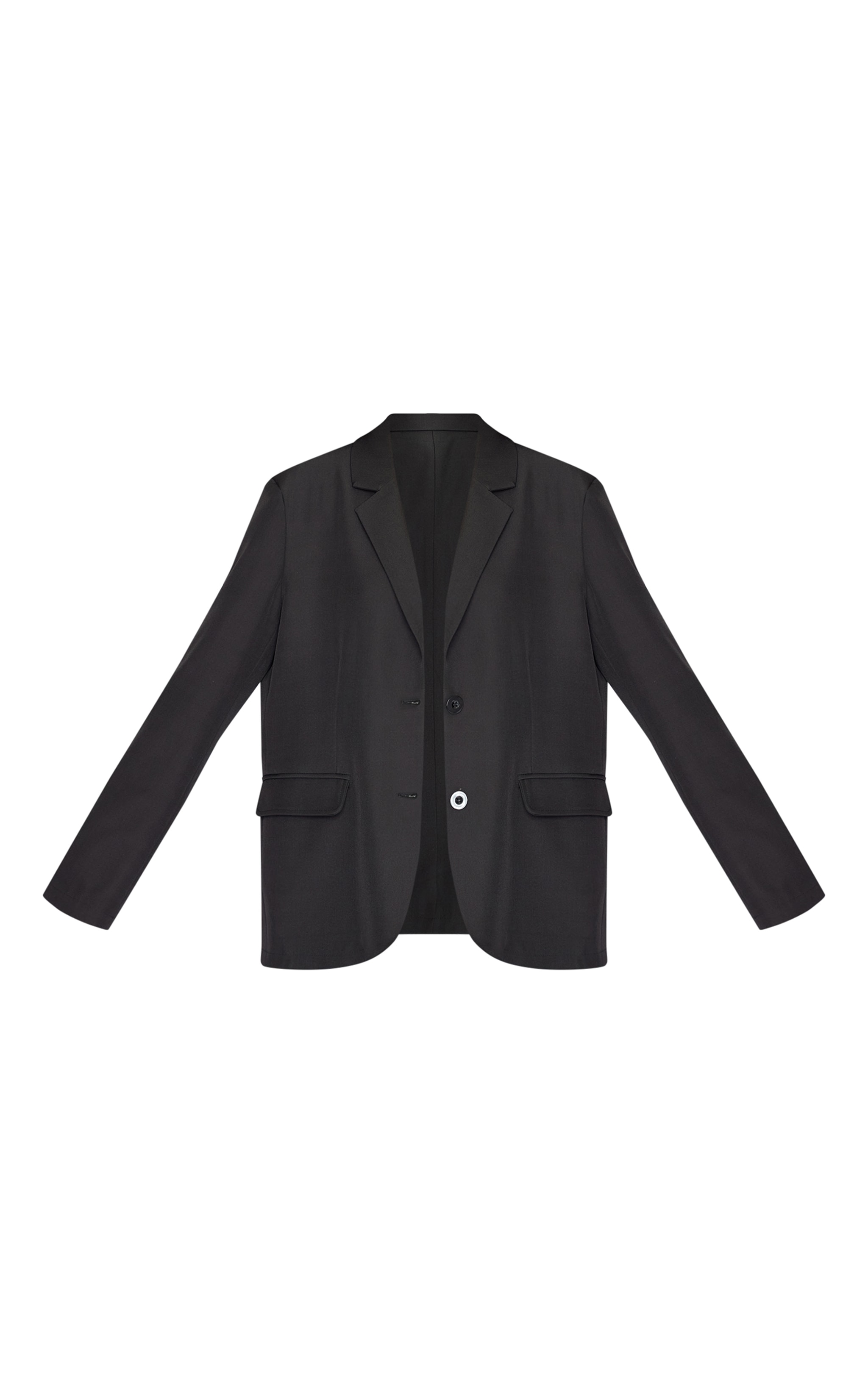 Tall Black Seam Detail Structured Oversized Blazer image 5