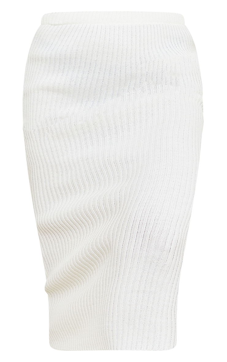 Tall White Roll Neck Cropped Knitted Sweater image 5