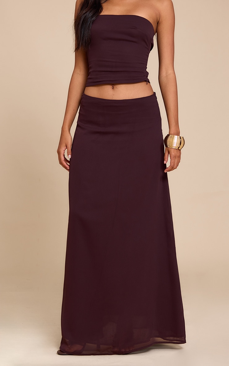 Chocolate Chiffon Maxi Skirt image 2