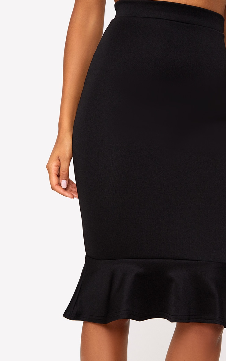 Black Fishtail Midi Skirt Skirts PrettyLittleThing