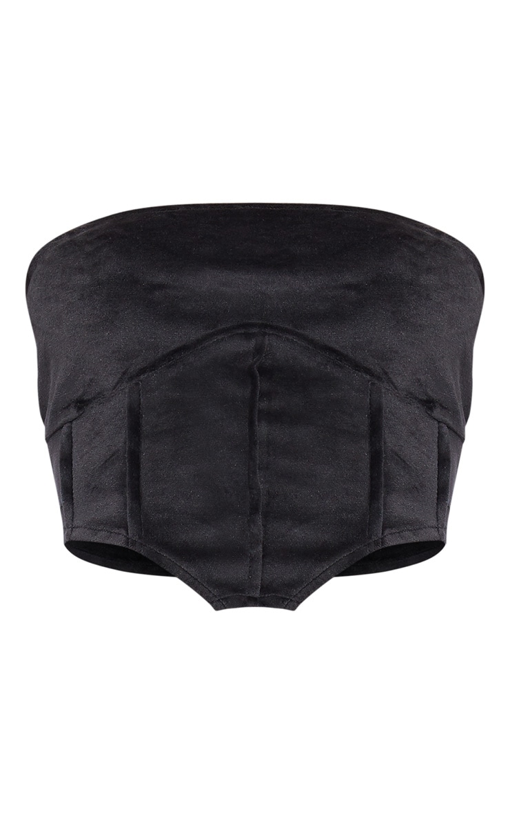 Tall Black Corset Detail Velvet Bandeau image 5