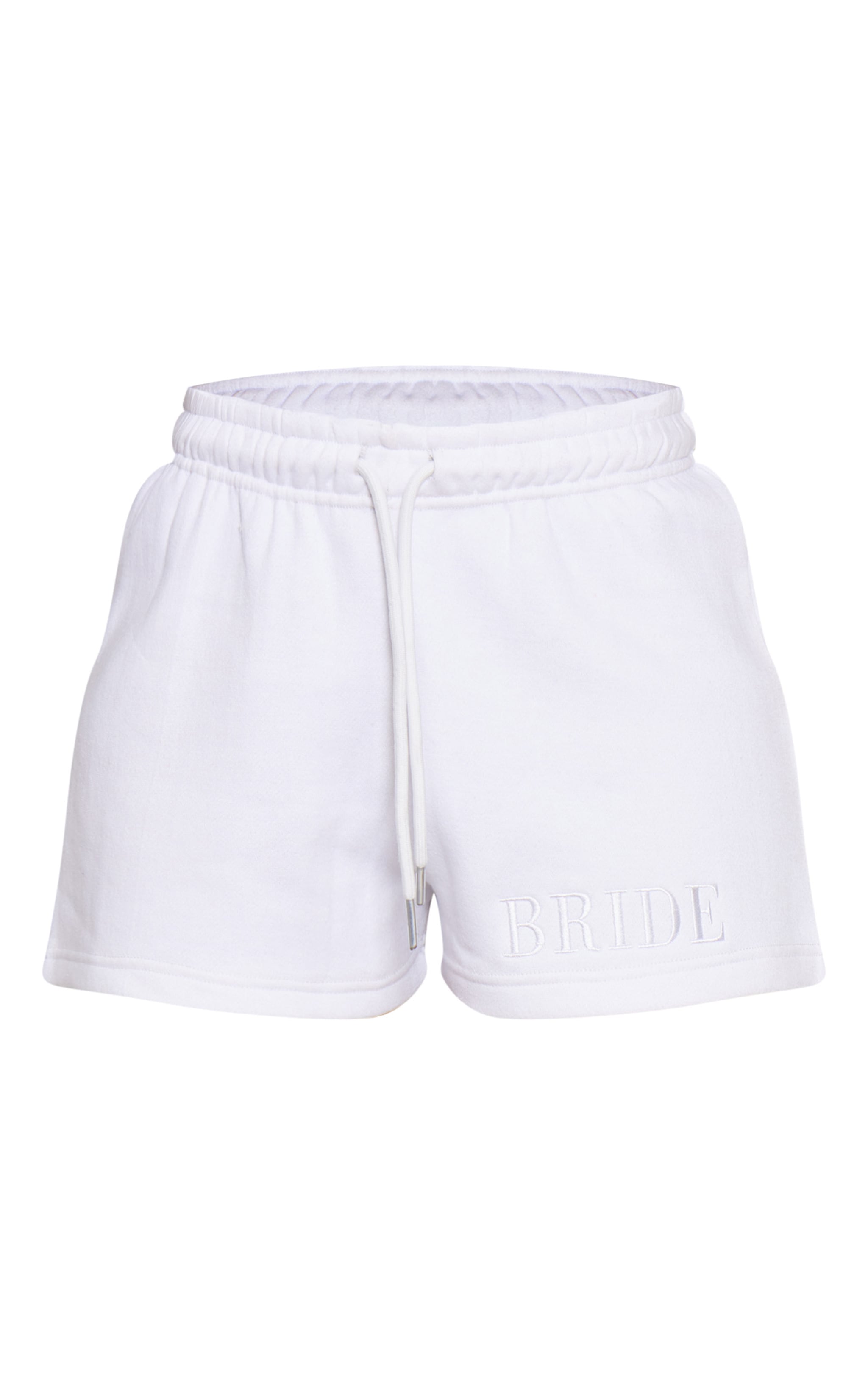 White Embroidered Bride Sweat Short image 6