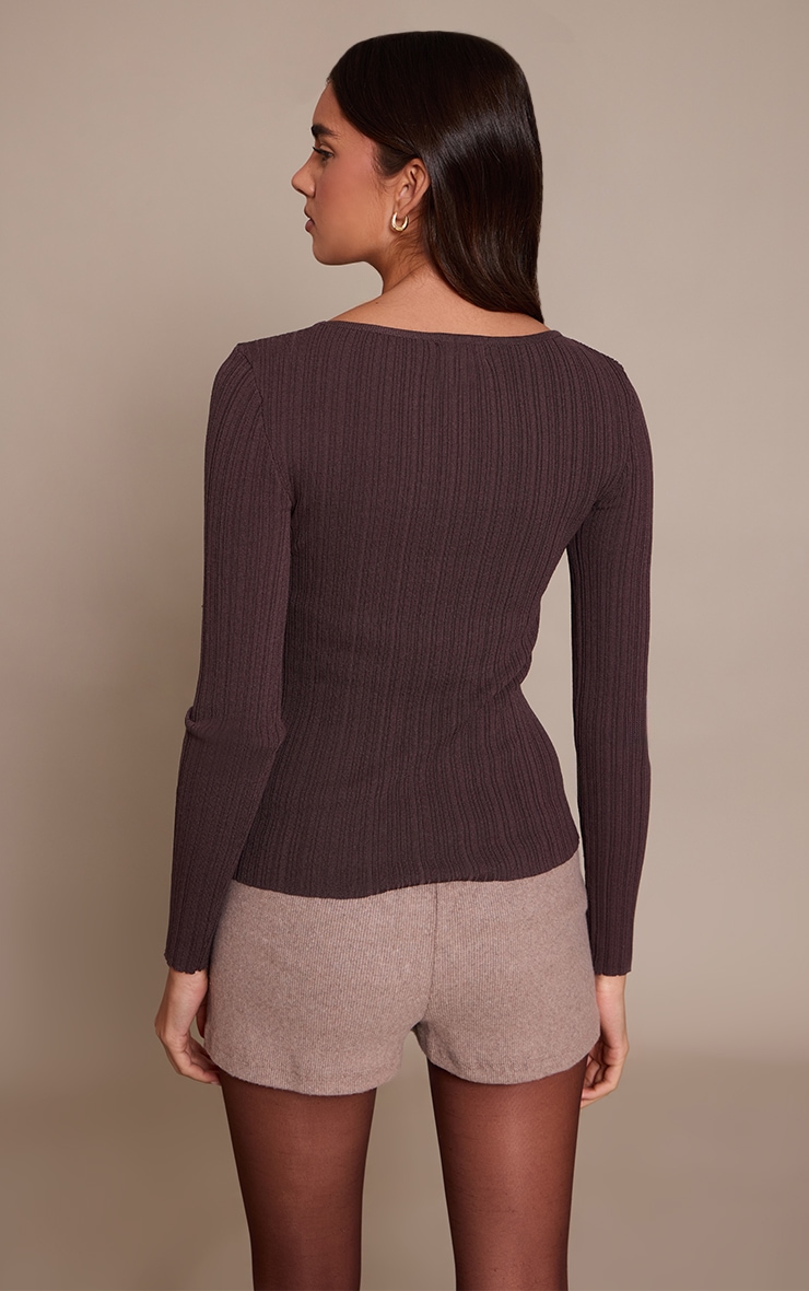 Light Brown Thick Brushed Rib Hot Pant image 3