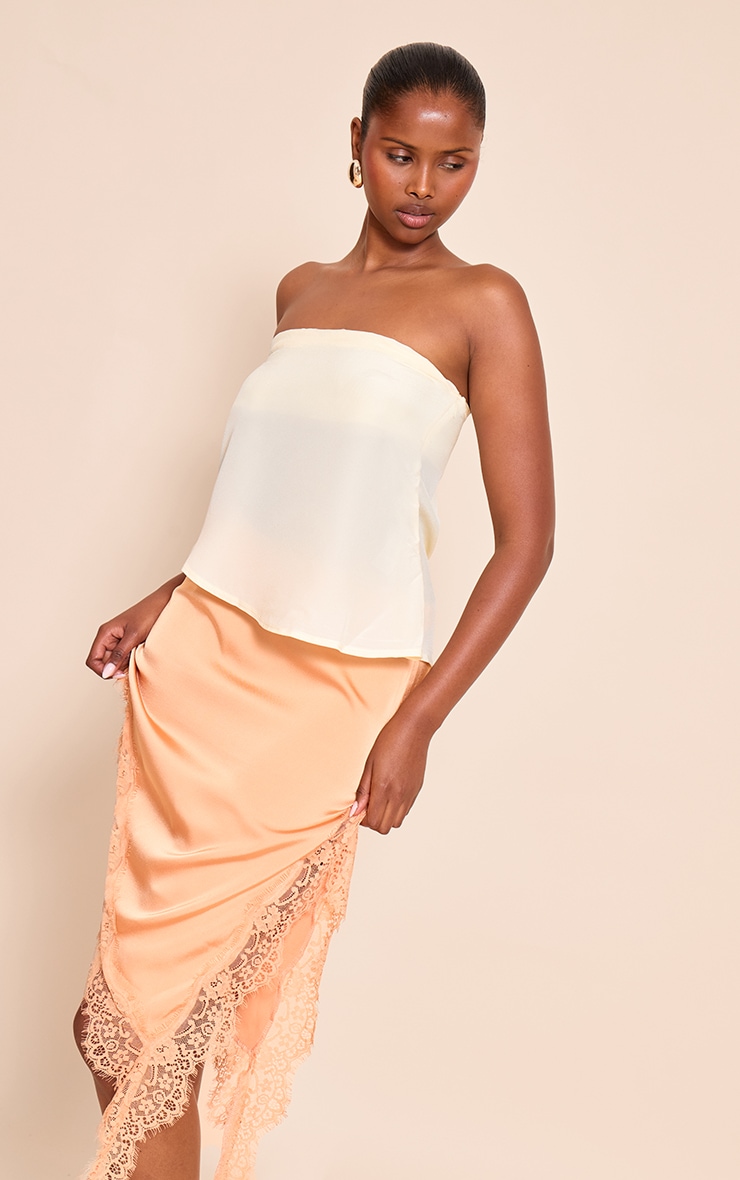 Cream Bandeau Chiffon Top image 1