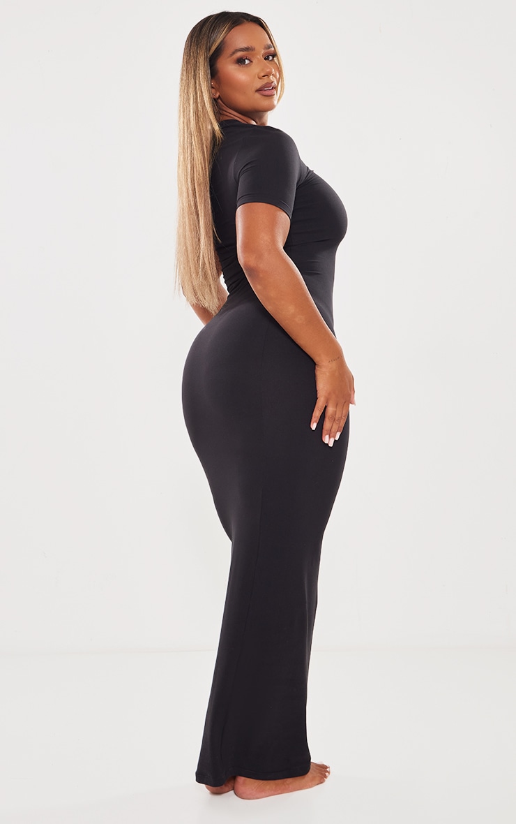 Shape Black Sculpted Short Sleeve Maxi Dress image 2