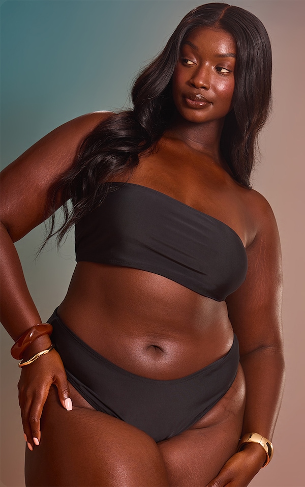 Plus Black Bandeau Mix & Match Bikini Top