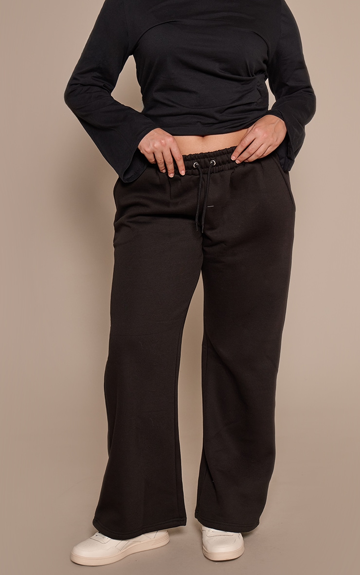  Plus Wide Leg Black Joggers image 2